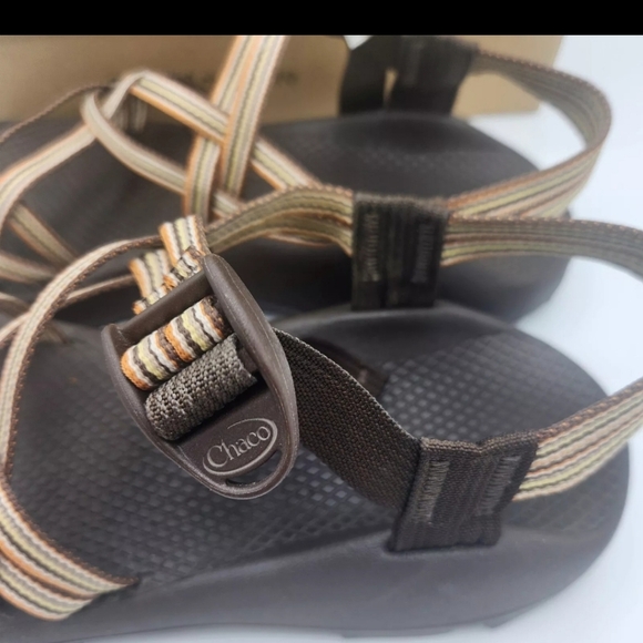Chaco ZX2 Vibram Unaweep Striped Brown Sandals Trail Comfort Womens Size 10 - Picture 3 of 10